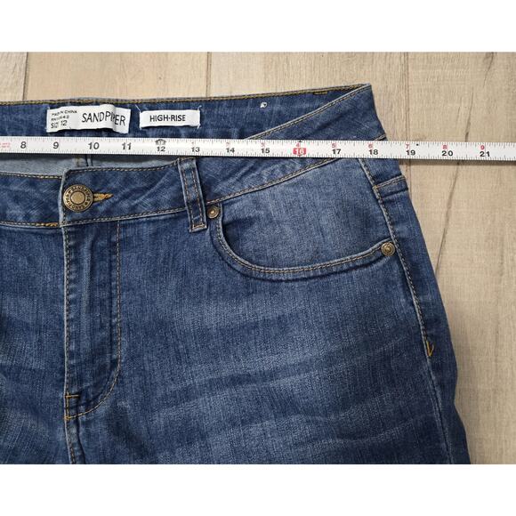 Y2K Embroidered Floral Jeans Sandpiper Blue Denim Slim Fit Stretch Size 12 - Picture 5 of 14